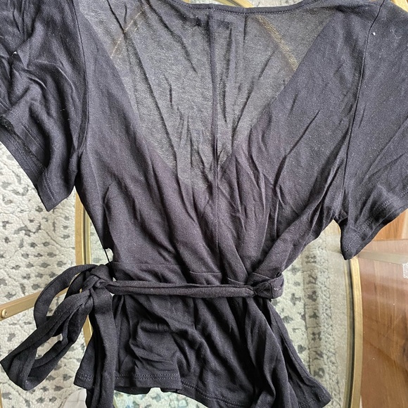 Urban outfitters new with tags black wrap top with tie - Picture 4 of 6
